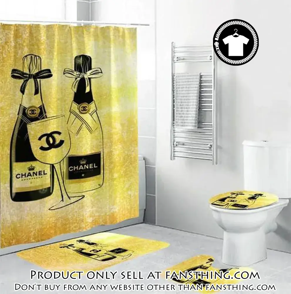 Chanel yellow fashion luxury brand premium bathroom set home decor fst4753130